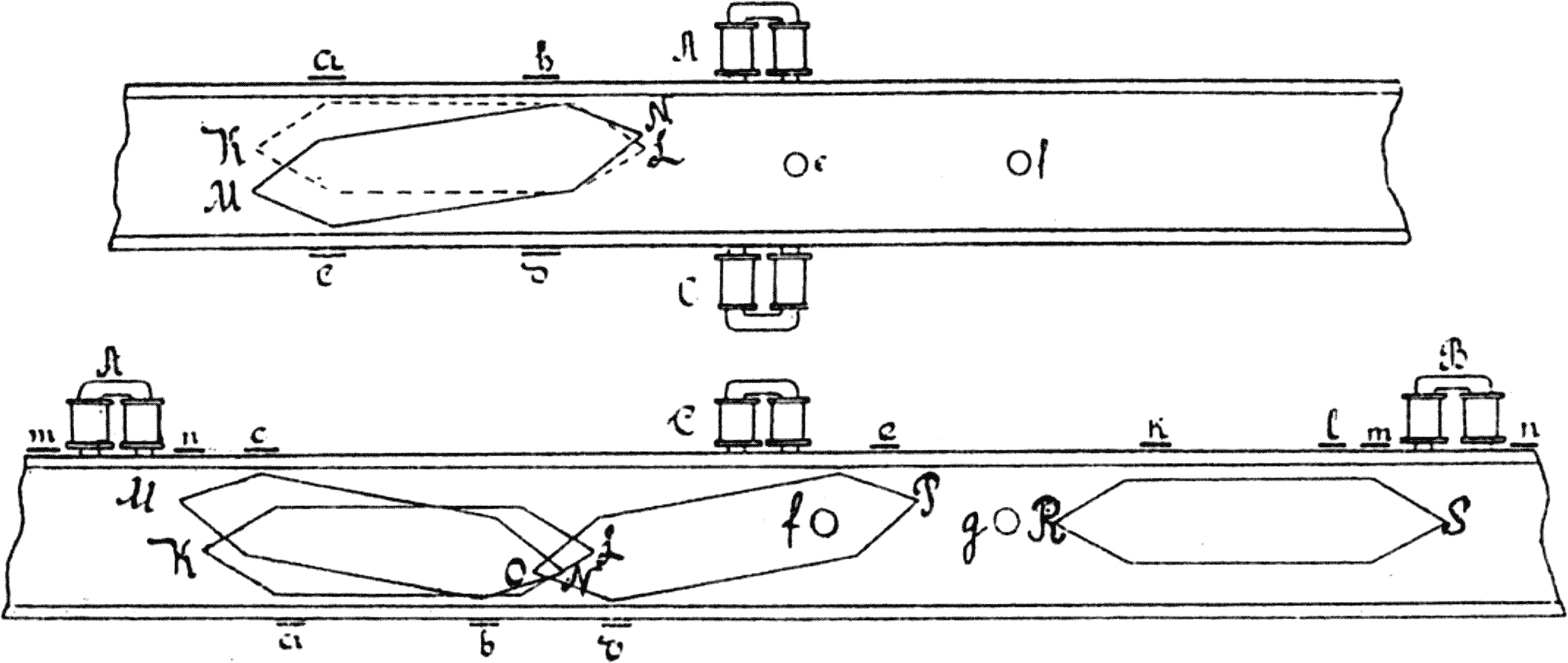 Рис. 8 и 9. Рѳгулирующие боковые и верхние электромагниты
